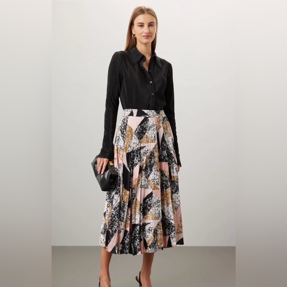 Club Monaco Chic Pleated Midi Skirt